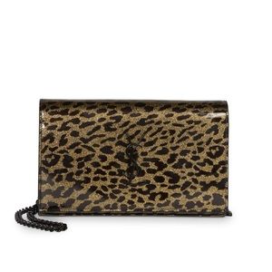 Saint Laurent metallic leopard Kate shoulder bag